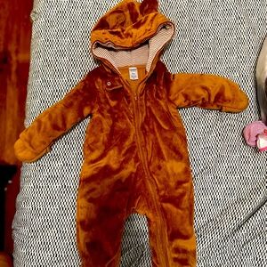 Carters brown bear snowsuit size 9m